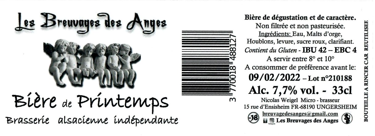 Etiquette BRASSERIE LES BREUVAGES DES ANGES 05