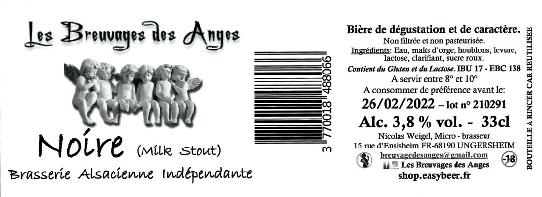 Etiquette BRASSERIE LES BREUVAGES DES ANGES 08