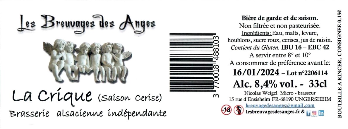 Etiquette BRASSERIE LES BREUVAGES DES ANGES 10