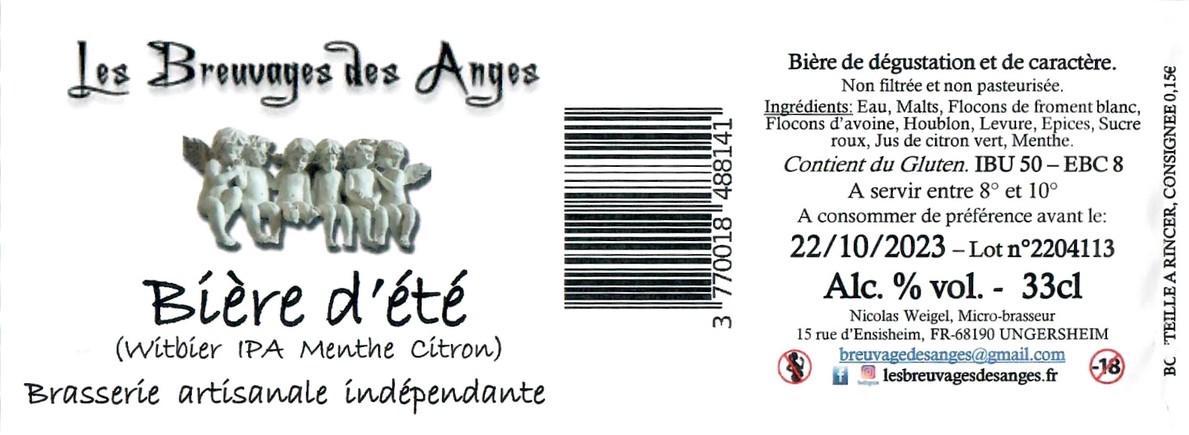 Etiquette BRASSERIE LES BREUVAGES DES ANGES 14
