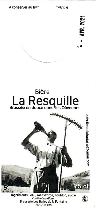 etiquette BRASSERIE LES BULLES DE LA FONTAINE 01