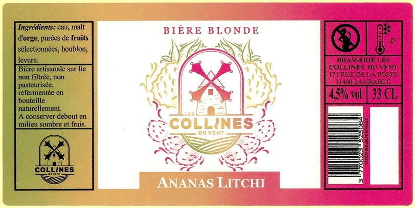 Etiquette BRASSERIE LES COLLINES DU VENT 01