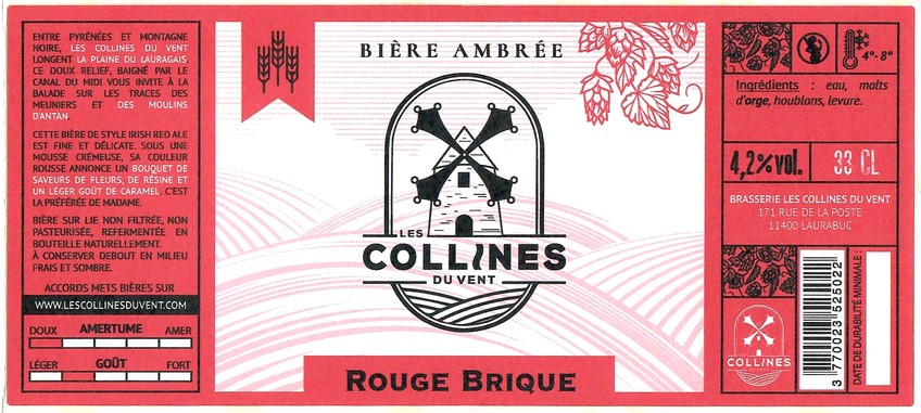 Etiquette BRASSERIE LES COLLINES DU VENT 07