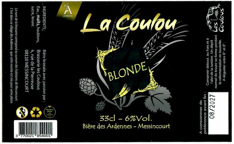 Etiquette BRASSERIE LES COULOUS 03