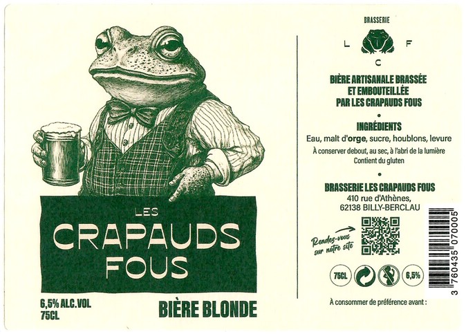 Etiquette BRASSERIE LES CRAPAUDS FOUS 02