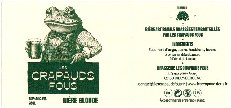 Etiquette BRASSERIE LES CRAPAUDS FOUS 03