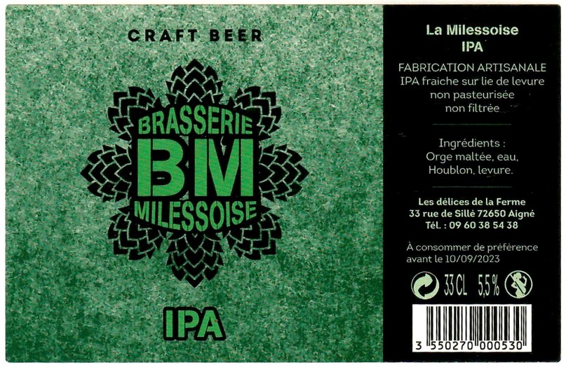 Etiquette BRASSERIE LES DELICES DE LA FERME 16