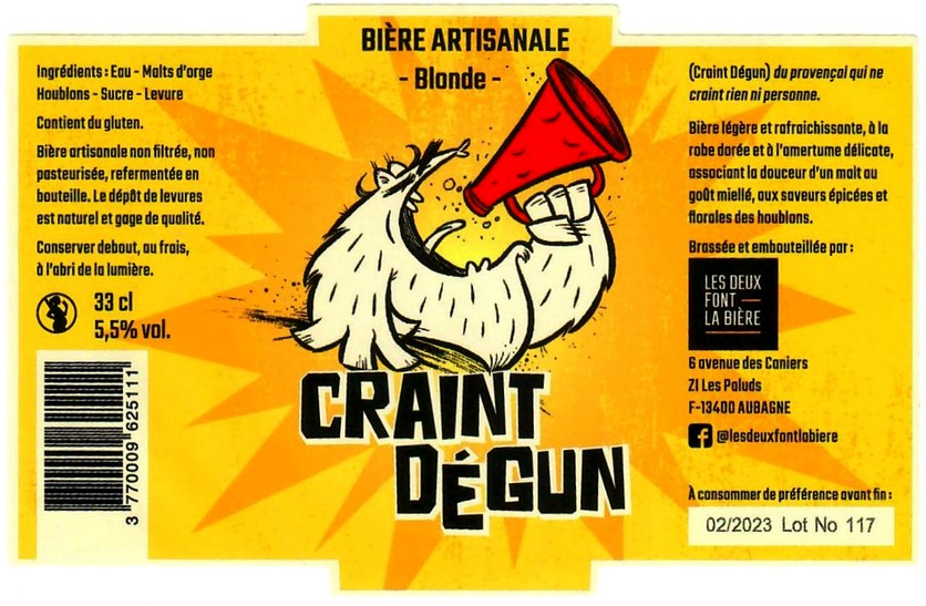 etiquette BRASSERIE LES DEUX FONT LA BIERE 10