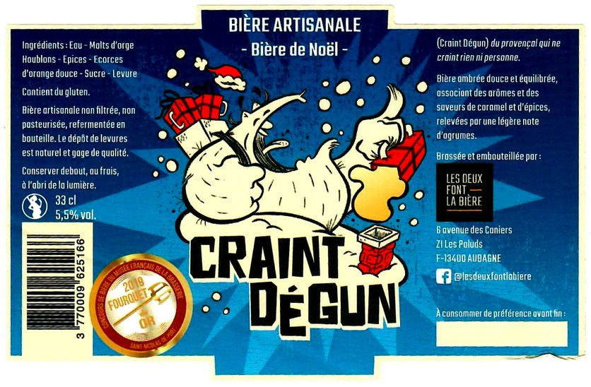 etiquette BRASSERIE LES DEUX FONT LA BIERE 16
