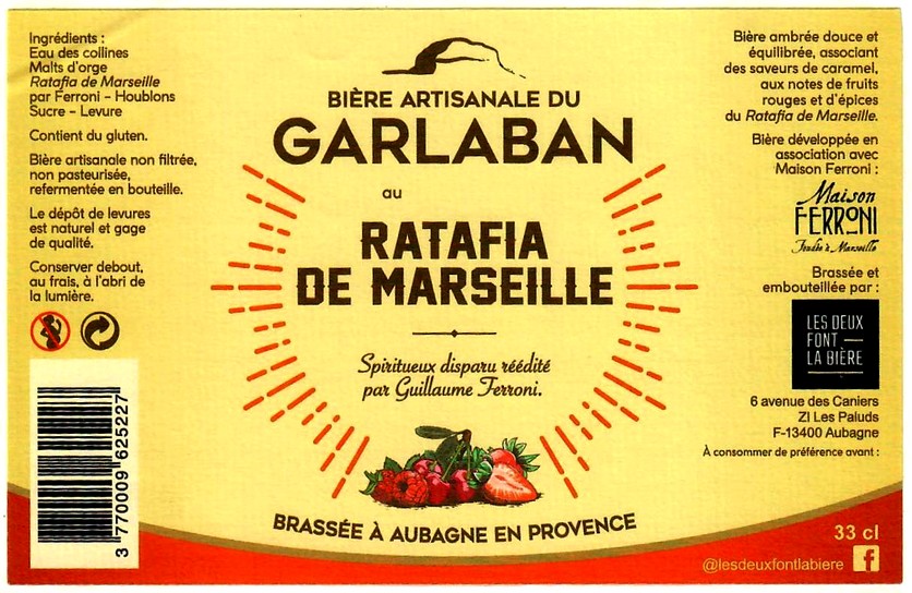 etiquette BRASSERIE LES DEUX FONT LA BIERE 18