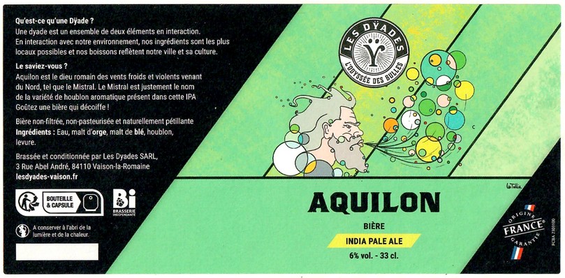 Etiquette BRASSERIE LES DYADES 01