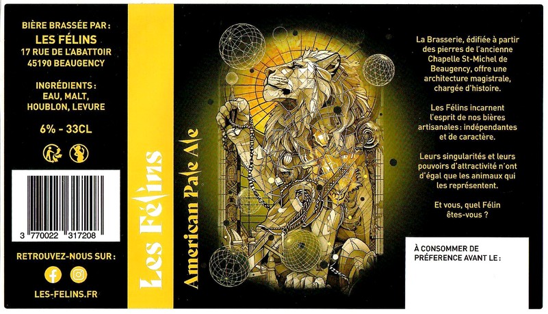 Etiquette BRASSERIE LES FELINS 03