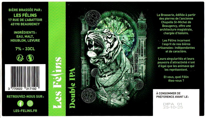 Etiquette BRASSERIE LES FELINS 05