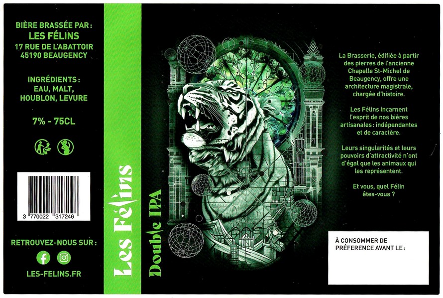 Etiquette BRASSERIE LES FELINS 08