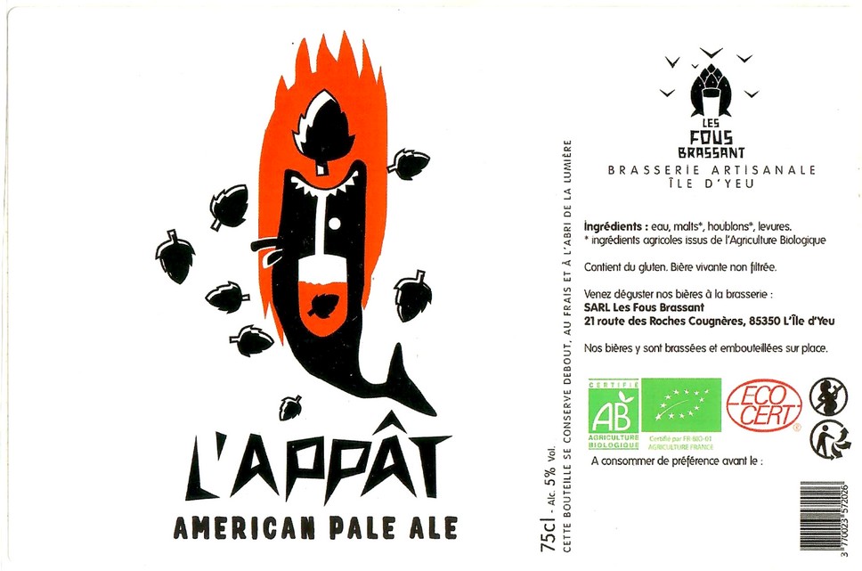 Etiquette BRASSERIE LES FOUS BRASSANT 18