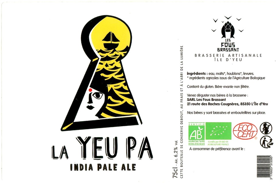 Etiquette BRASSERIE LES FOUS BRASSANT 28