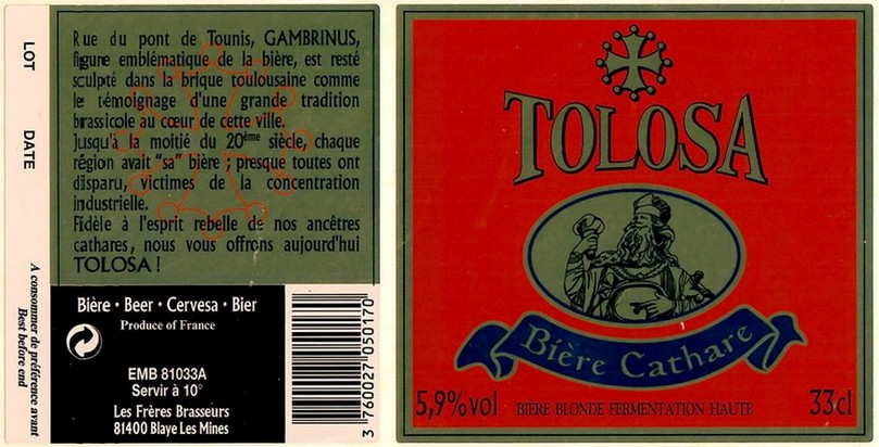 Etiquette BRASSERIE LES FRERES BRASSEURS 81 08