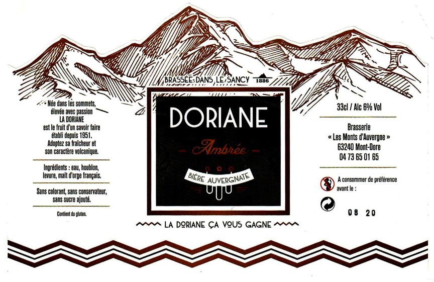 etiquette BRASSERIE LES MONTS D'AUVERGNE 01