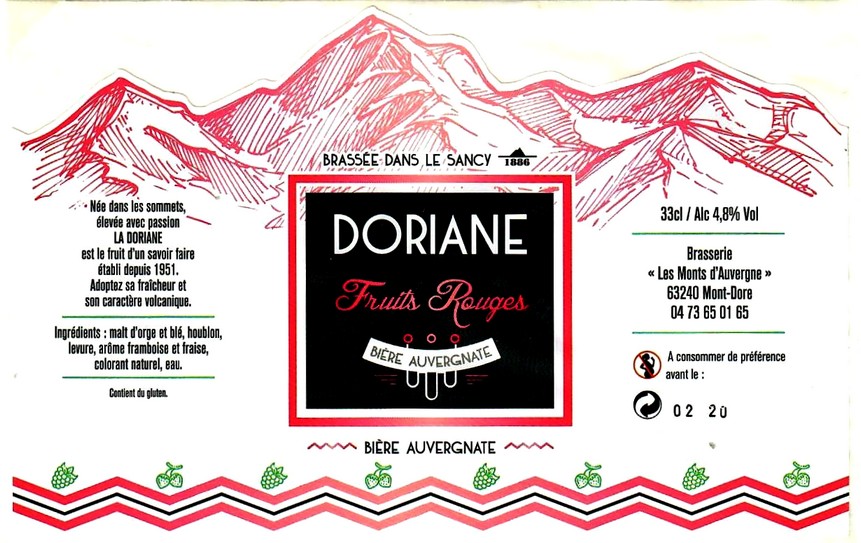 etiquette BRASSERIE LES MONTS D'AUVERGNE 06