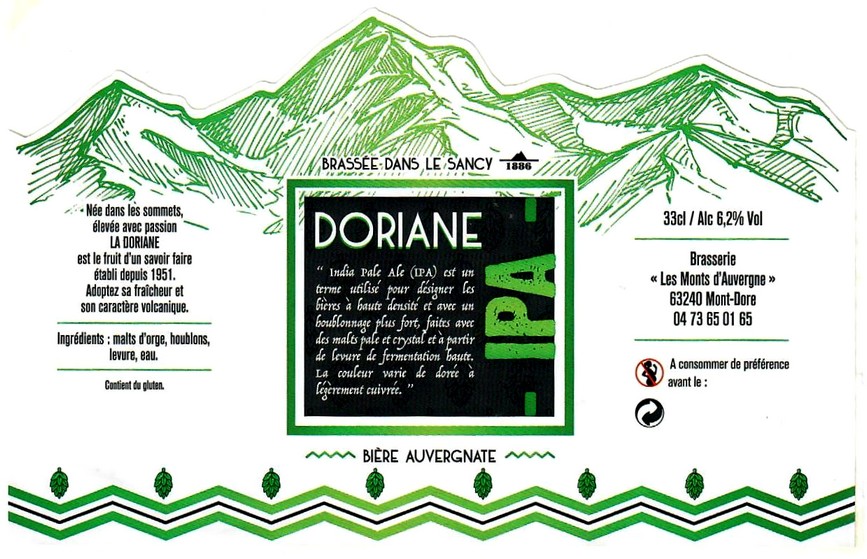 etiquette BRASSERIE LES MONTS D'AUVERGNE 07