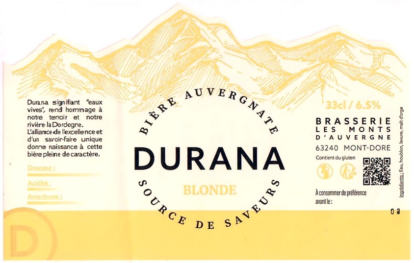 Etiquette BRASSERIE LES MONTS D'AUVERGNE 09