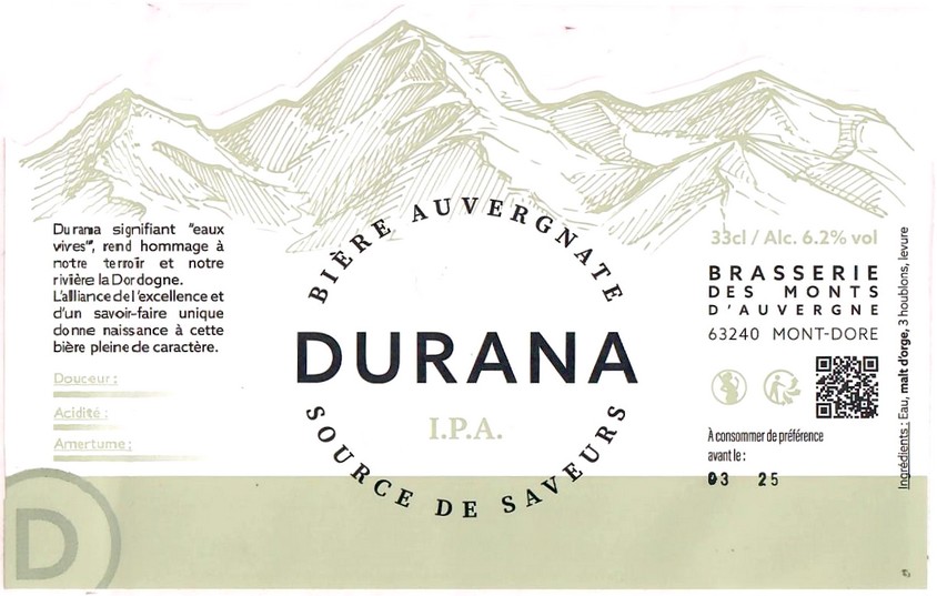 Etiquette BRASSERIE LES MONTS D'AUVERGNE 11