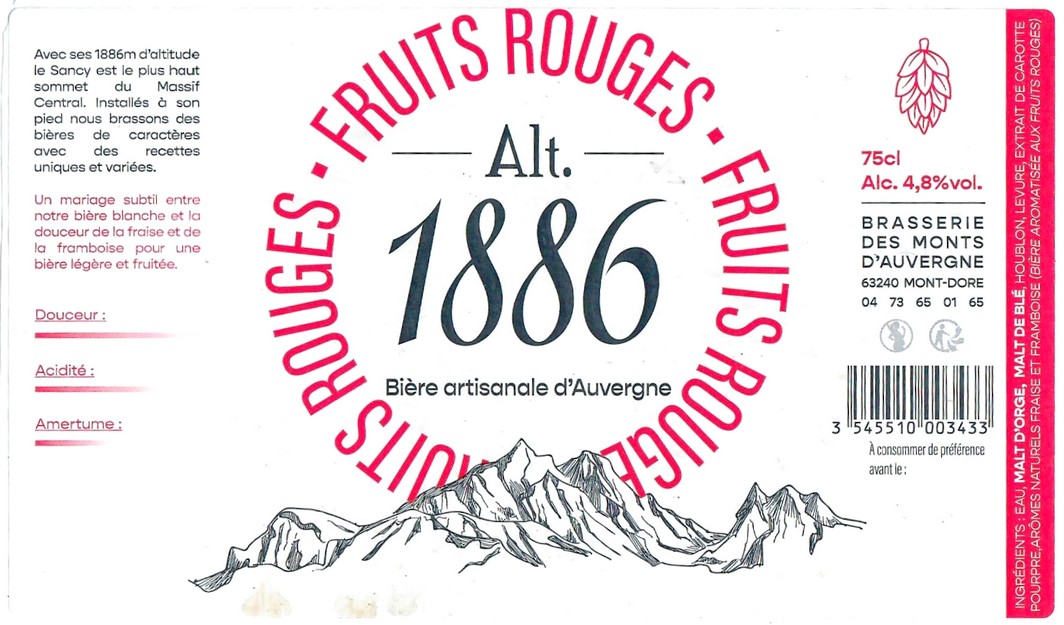 Etiquette BRASSERIE LES MONTS D'AUVERGNE 17