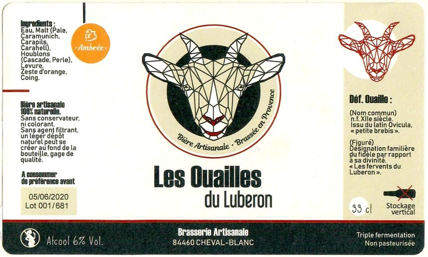 Etiquette BRASSERIE LES OUAILLES DU LUBERON 01