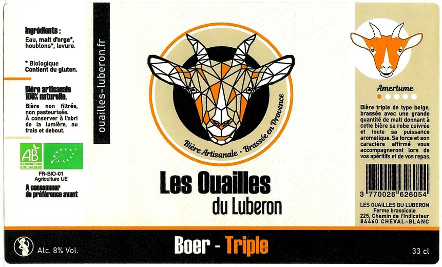 Etiquette BRASSERIE LES OUAILLES DU LUBERON 05