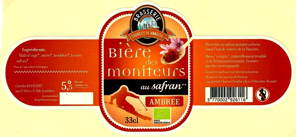 Etiquette BRASSERIE LES SOURCES DE LA VANOISE 08