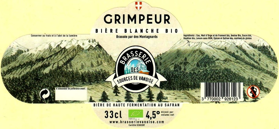 Etiquette BRASSERIE LES SOURCES DE LA VANOISE 12