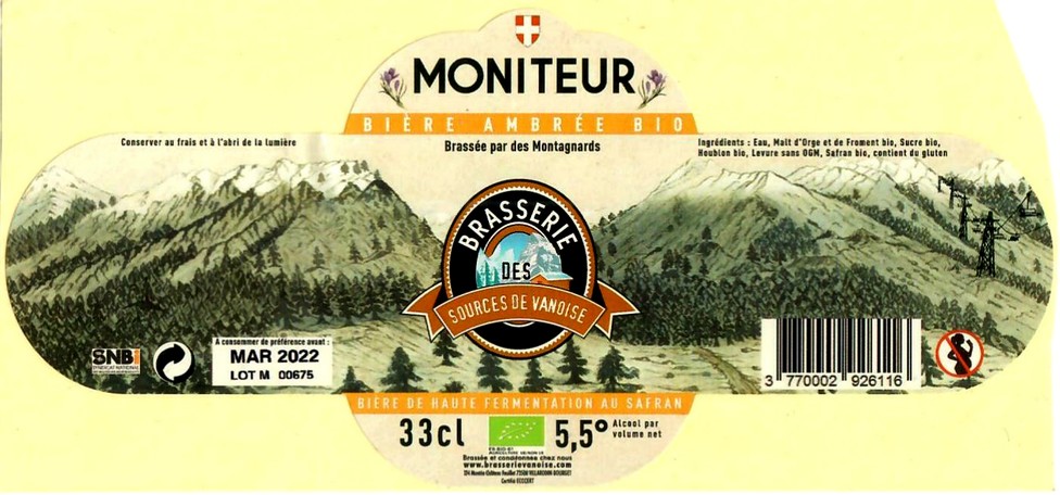 Etiquette BRASSERIE LES SOURCES DE LA VANOISE 17