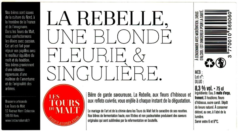 etiquette BRASSERIE LES TOURS DU MALT 03