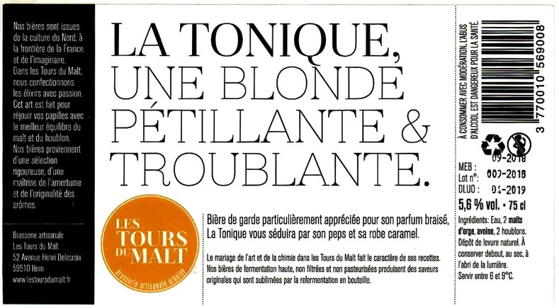 etiquette BRASSERIE LES TOURS DU MALT 05