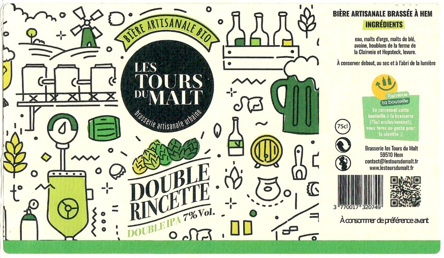 Etiquette BRASSERIE LES TOURS DU MALT 15
