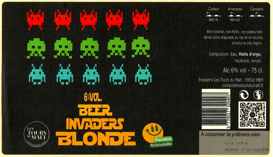 Etiquette BRASSERIE LES TOURS DU MALT 25