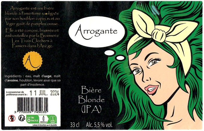 Etiquette BRASSERIE LES TROIS CLOCHERS 04