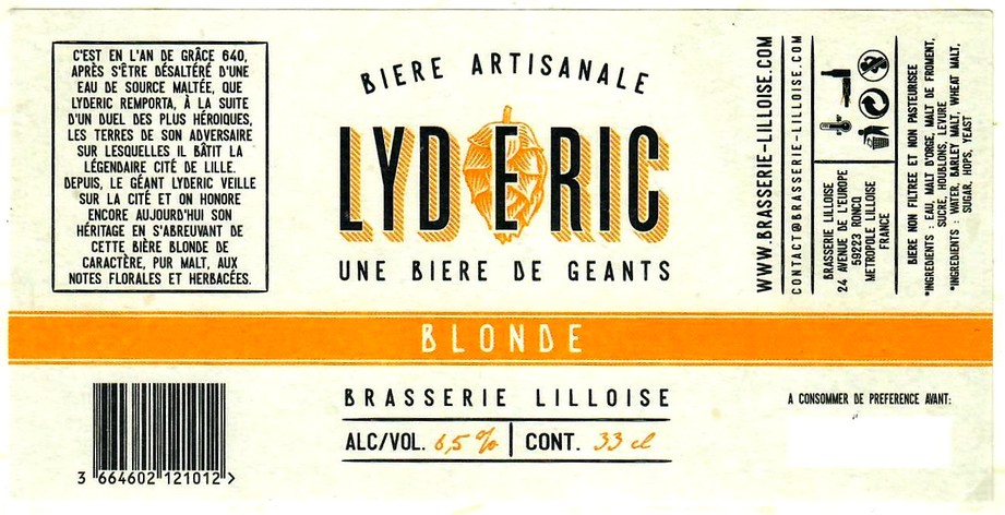 etiquette BRASSERIE LILLOISE 01