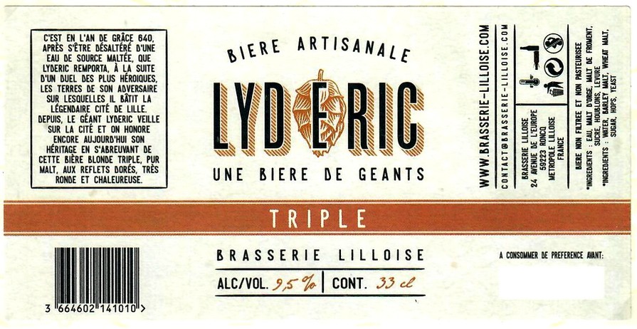 etiquette BRASSERIE LILLOISE 08