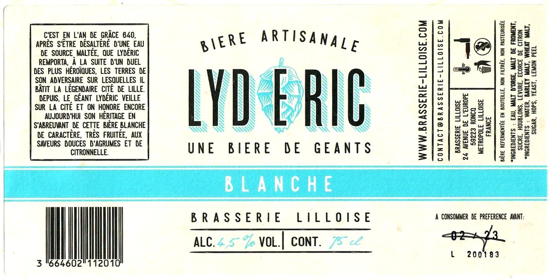 etiquette BRASSERIE LILLOISE 09