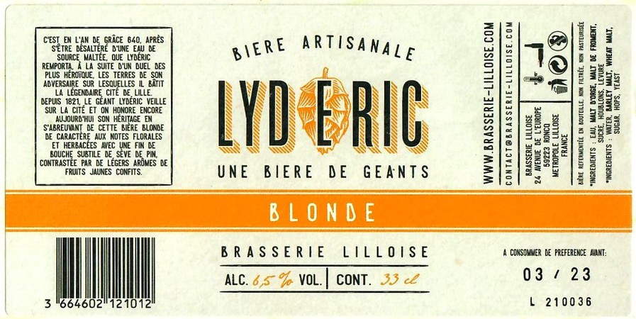 Etiquette BRASSERIE LILLOISE 10