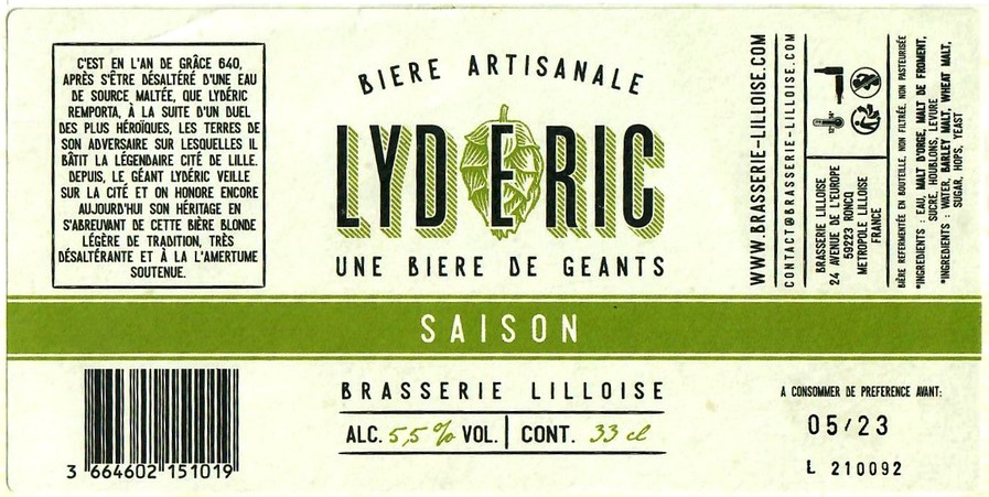 Etiquette BRASSERIE LILLOISE 13