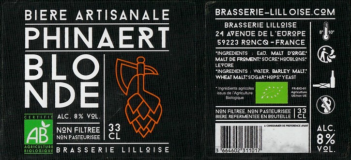 Etiquette BRASSERIE LILLOISE 17