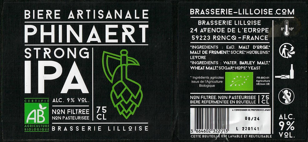 Etiquette BRASSERIE LILLOISE 22