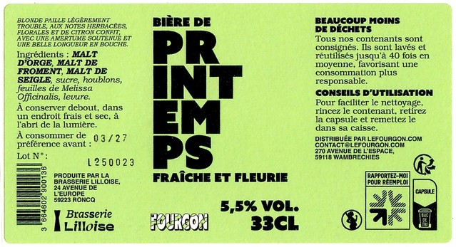 Etiquette BRASSERIE LILLOISE 38