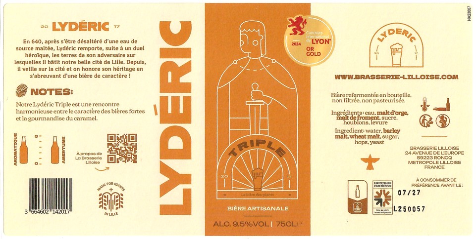 Etiquette BRASSERIE LILLOISE 60