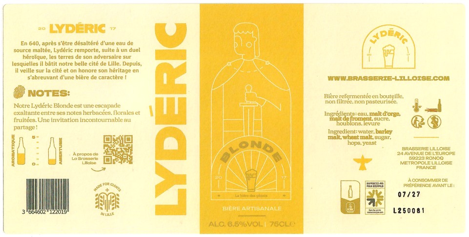 Etiquette BRASSERIE LILLOISE 61