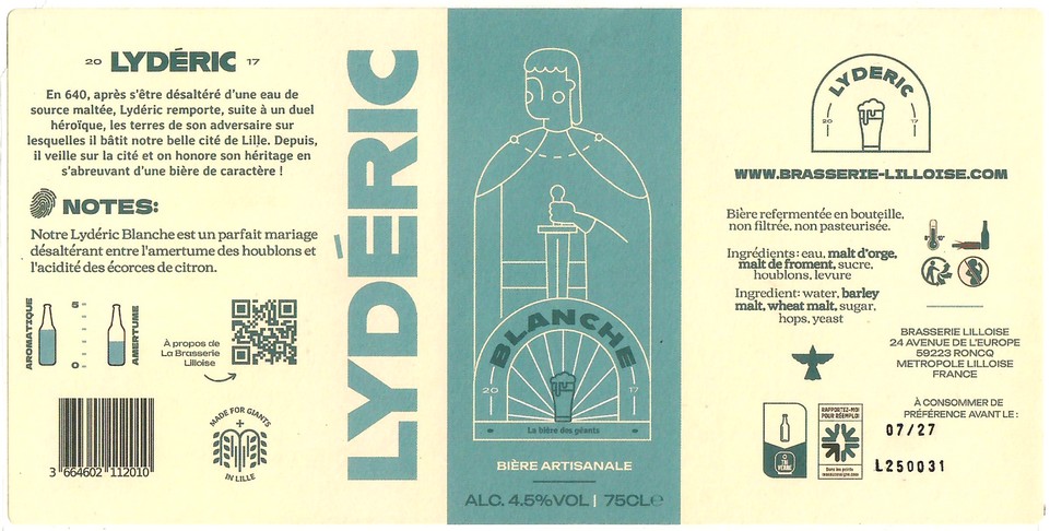 Etiquette BRASSERIE LILLOISE 62