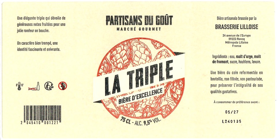 Etiquette BRASSERIE LILLOISE 63