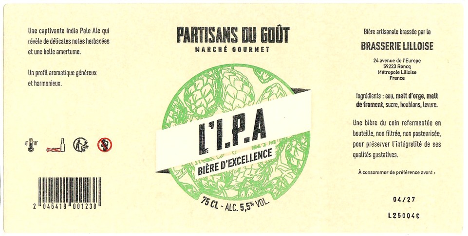 Etiquette BRASSERIE LILLOISE 64
